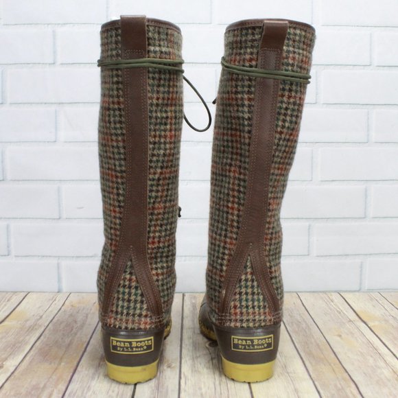 LL BEAN 16 inch Signature Wool Plaid Duck Boots 7 - Picture 6 of 11